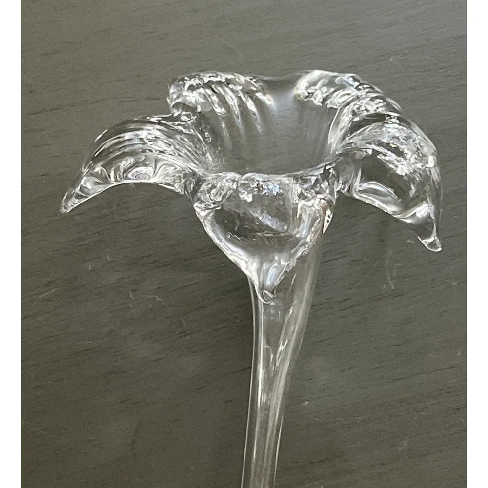 Flower Stem Bud Vase‎ Glass or Lily Paperweight, Elegant Vintage Centerpiece